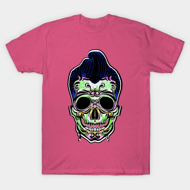 Sugar Skull Rockabilly T-Shirt by KramerArt